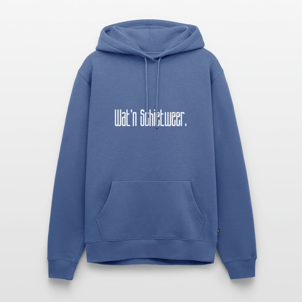 Herren Premium Hoodie - wat'n Schietweer (weiss) - Taubenblau