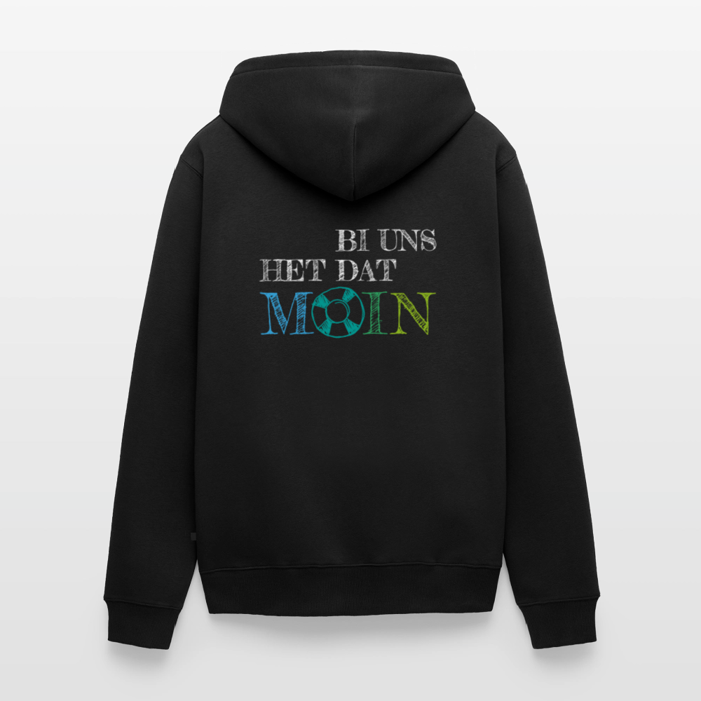 Herren Premium Kapuzenjacke - Bi uns het dat Moin (weiss) - Schwarz