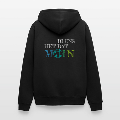 Herren Premium Kapuzenjacke - Bi uns het dat Moin (weiss) - Schwarz