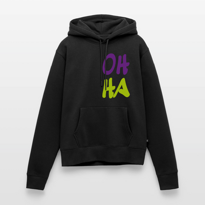 Damen Premium Hoodie - Oh ha - Schwarz