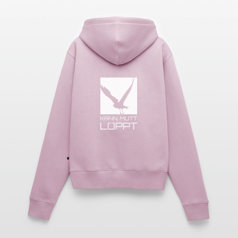 Damen Premium Kapuzenjacke - kann, mutt, löppt - Altrosa