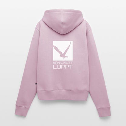 Damen Premium Kapuzenjacke - kann, mutt, löppt - Altrosa