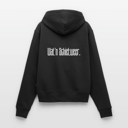 Damen Premium Kapuzenjacke - wat'n Schietweer (weiss) - Schwarz