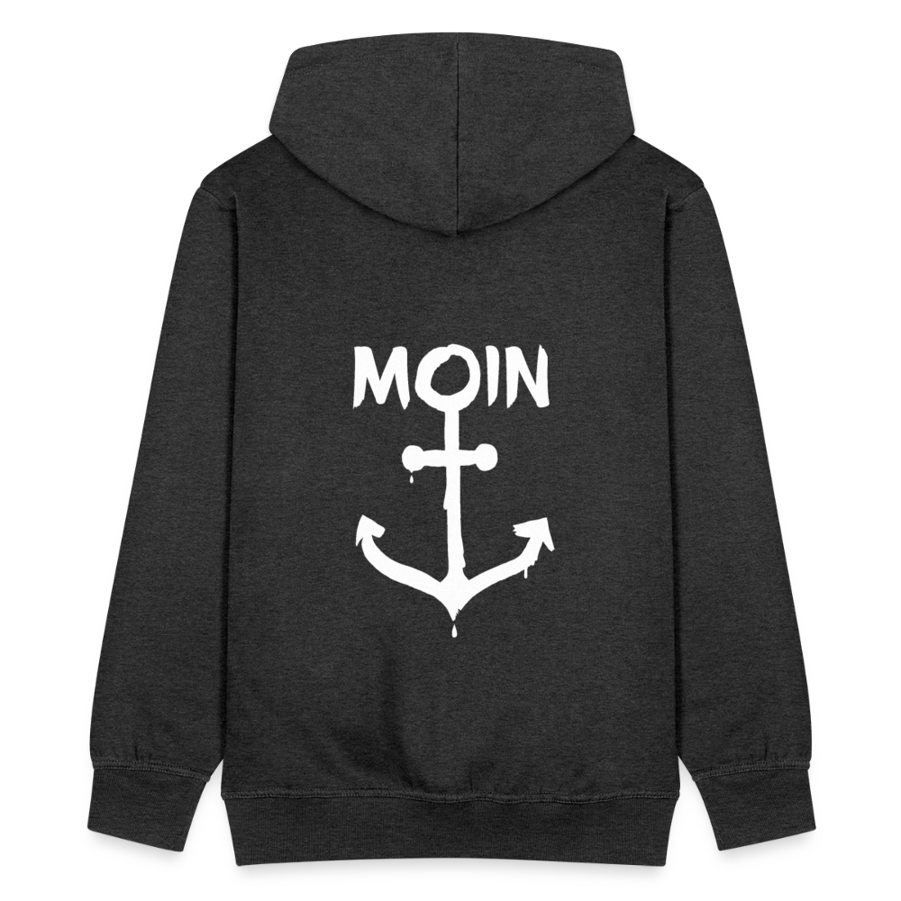 Herren Premium Kapuzenjacke - Moin Anker (weiss) - Anthrazit