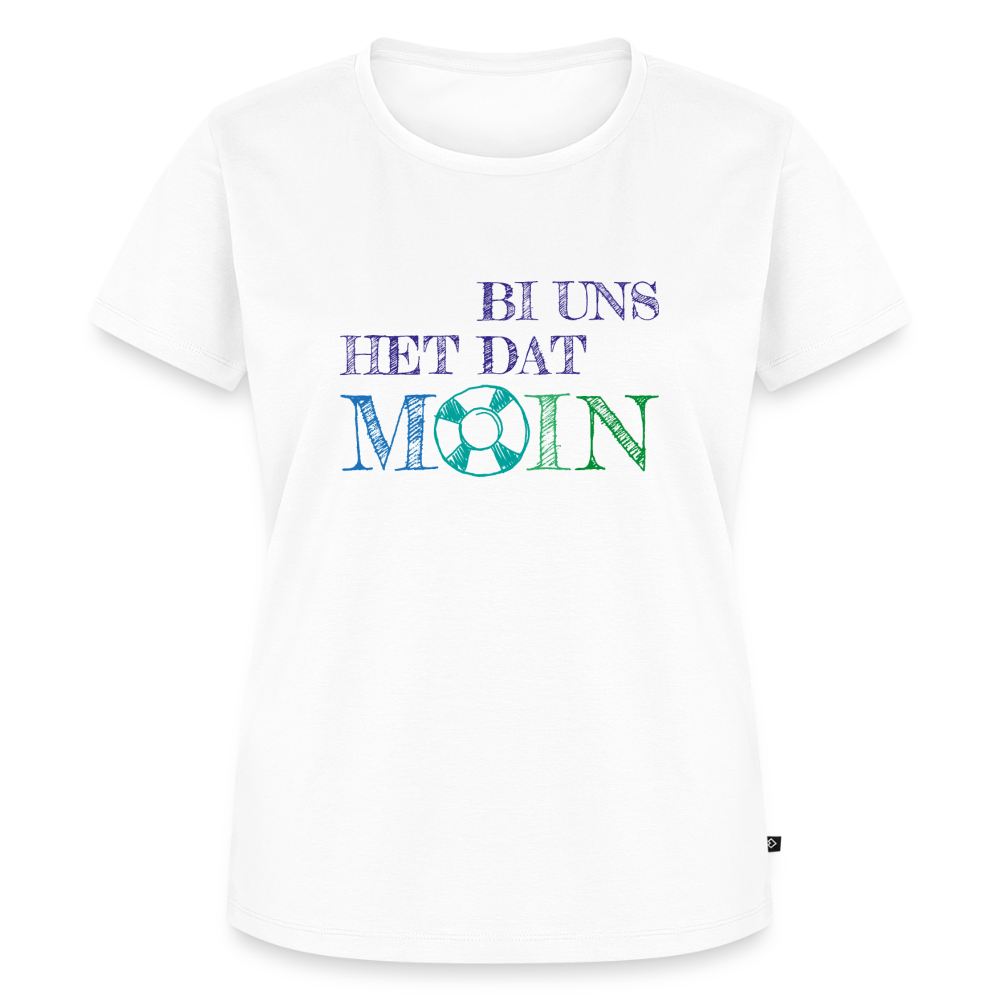 Damen Premium Bio T-Shirt - Bi uns het dat Moin - Weiß