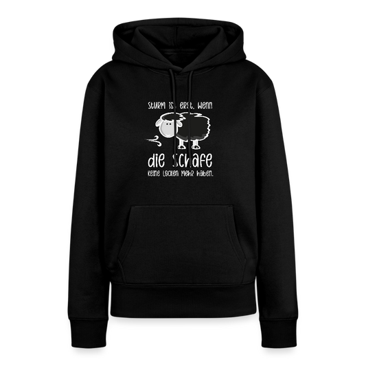Damen Premium Hoodie - Schaf (weiss) - Schwarz