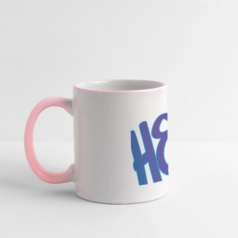 Panoramatasse - Hej - Weiß/Pink