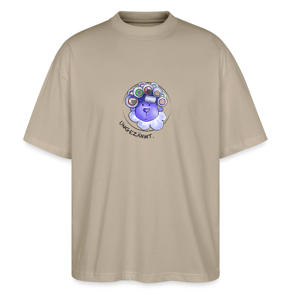 Unisex Oversized Bio T-Shirt - Schaf ungezähmt - Steingrau