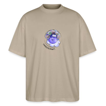 Unisex Oversized Bio T-Shirt - Schaf ungezähmt - Steingrau