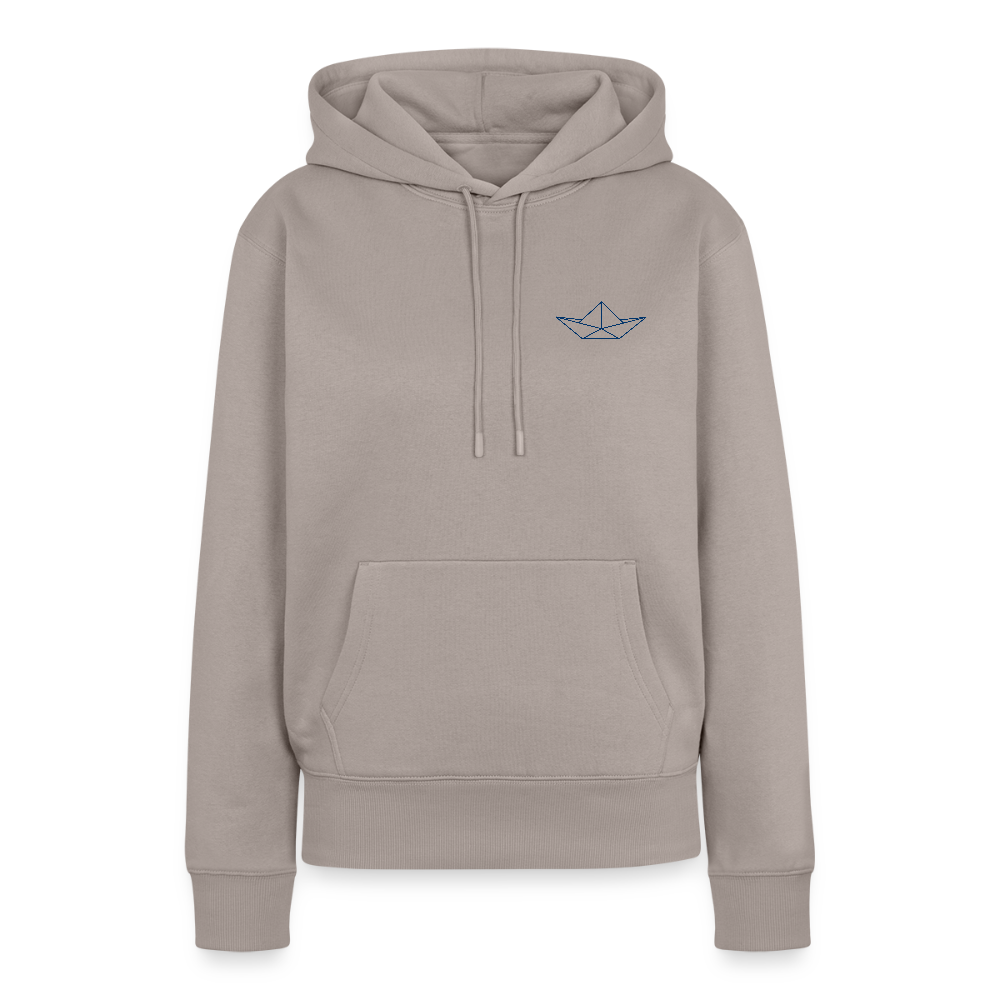 Damen Premium Hoodie - Origami Boot - Taupe