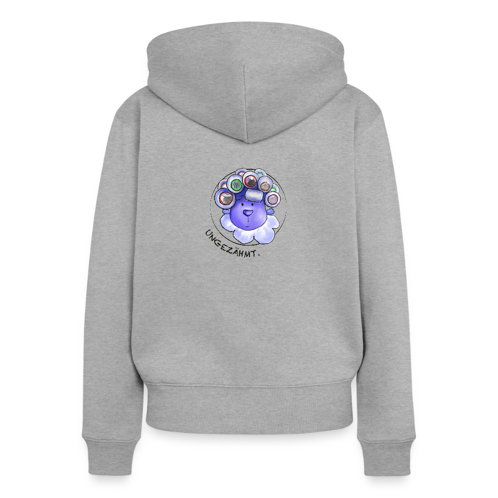 Damen Premium Kapuzenjacke - Schaf ungezähmt - Grau meliert