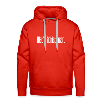 Herren Premium Hoodie - wat'n Schietweer (weiss) - Rot