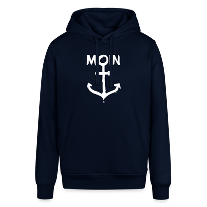 Unisex Bio-Hoodie - Moin Anker (weiss) - Navy