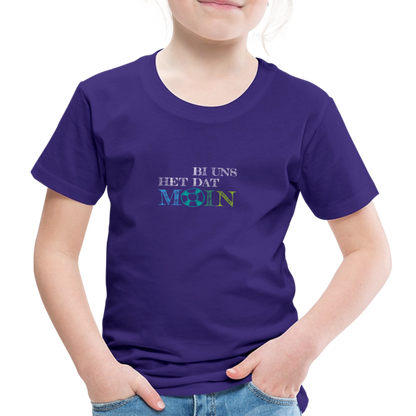 Kinder Premium T-Shirt - Bi uns het dat Moin (weiss) - Lila