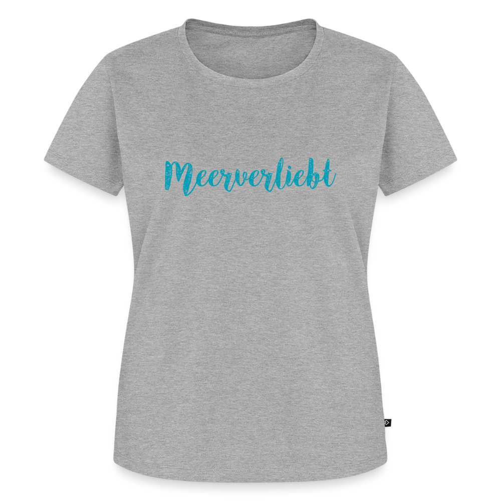 Damen Premium Bio T-Shirt - Meerverliebt - Grau meliert