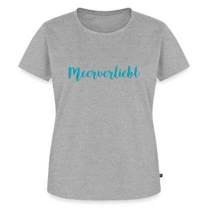 Damen Premium Bio T-Shirt - Meerverliebt - Grau meliert