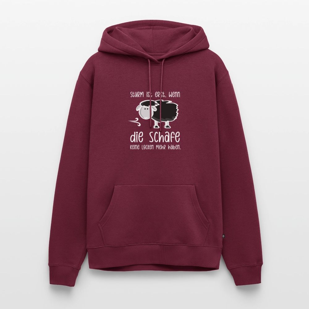 Herren Premium Hoodie - Schaf (weiss) - Burgunderrot