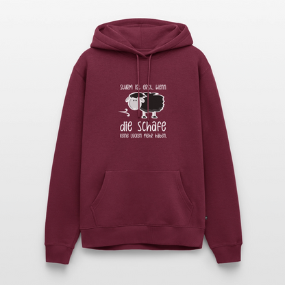 Herren Premium Hoodie - Schaf (weiss) - Burgunderrot