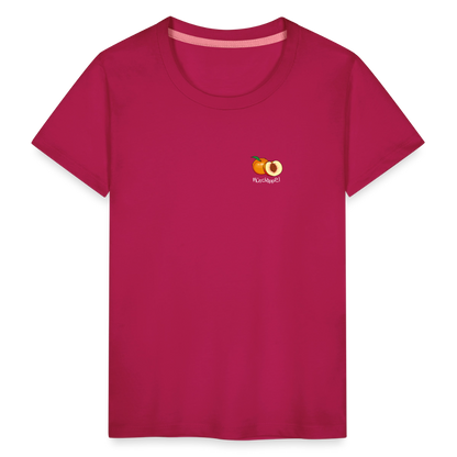 Kinder Premium T-Shirt - Plüschappel (weiss) - dunkles Pink
