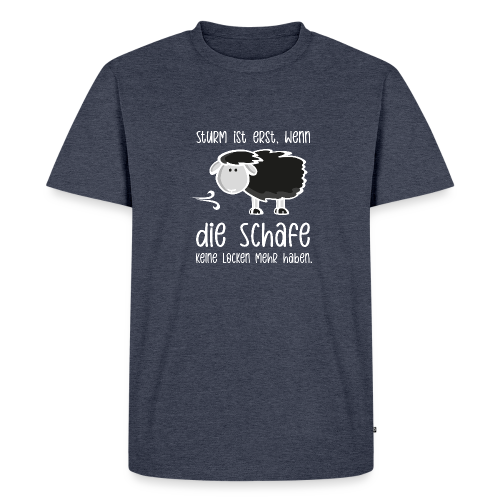 Herren Premium Bio T-Shirt - Schaf (weiss) - Jeansblau 