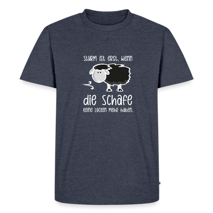 Herren Premium Bio T-Shirt - Schaf (weiss) - Jeansblau 