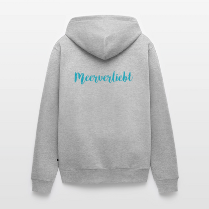 Herren Premium Kapuzenjacke - Meerverliebt - Grau meliert