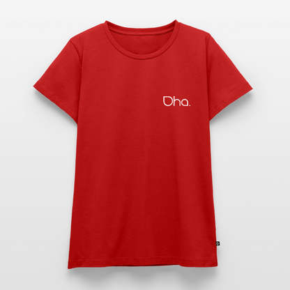 Oha (weiß) - Damen Premium Bio T-Shirt - Rot