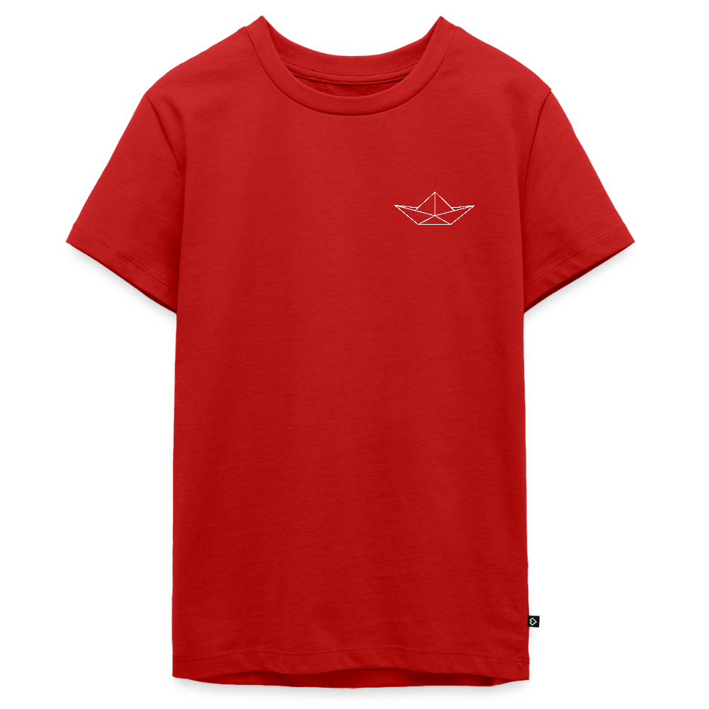 Teenager Premium T-Shirt - Origami Boot (weiss) - Rot