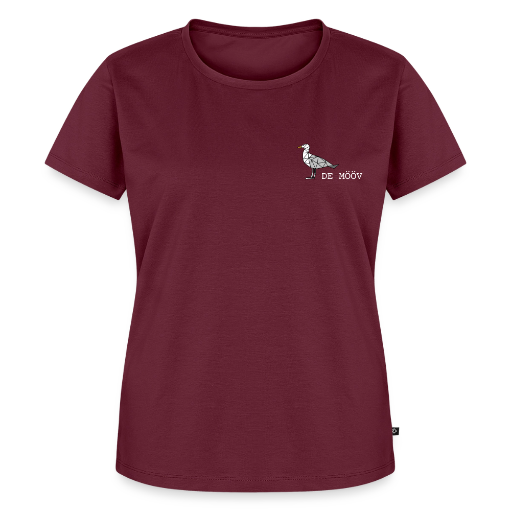 Damen Premium Bio T-Shirt - de Mööv (weiss) - Burgunderrot