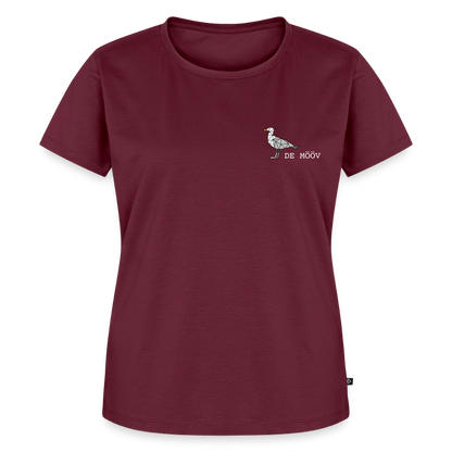 Damen Premium Bio T-Shirt - de Mööv (weiss) - Burgunderrot