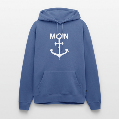 Herren Premium Hoodie - Moin Anker (weiss) - Taubenblau
