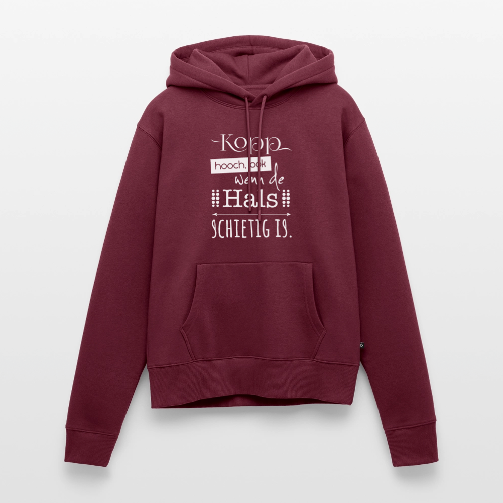 Damen Premium Hoodie - Kopp hooch (weiss) - Burgunderrot