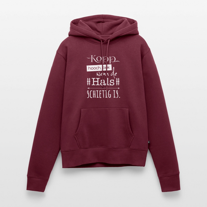 Damen Premium Hoodie - Kopp hooch (weiss) - Burgunderrot