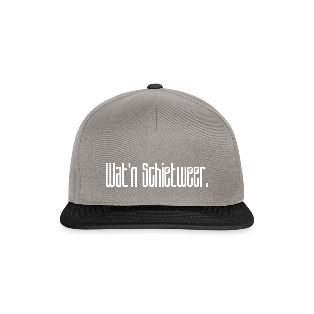 Snapback Cap - wat'n Schietweer (weiss) - Graphit/Schwarz