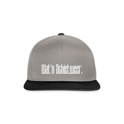 Snapback Cap - wat'n Schietweer (weiss) - Graphit/Schwarz