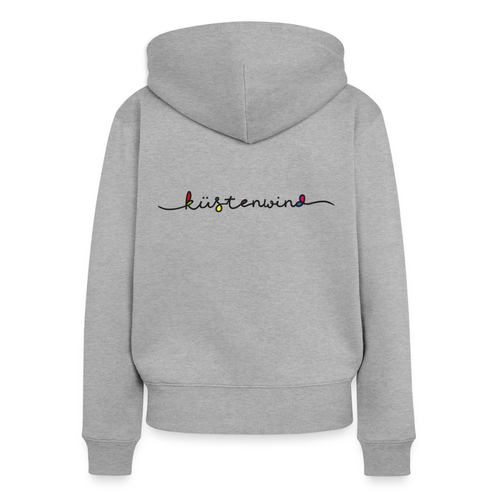 Küstenwind - Damen Premium Kapuzenjacke - Grau meliert