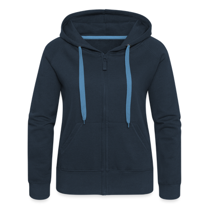 Frauen Premium Kapuzenjacke - Moin Anker (weiss) - Navy