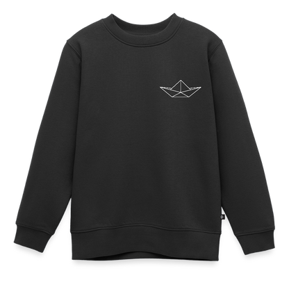 Kinder Premium Pullover - Origami Boot (weiss) - Schwarz