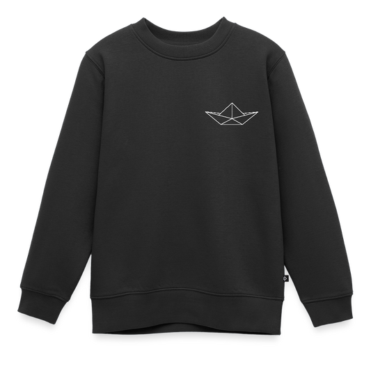 Kinder Premium Pullover - Origami Boot (weiss) - Schwarz