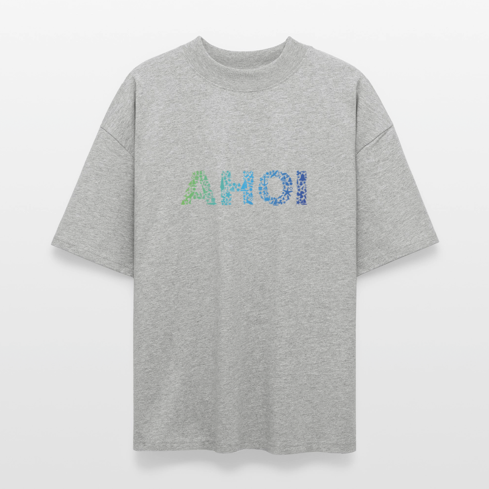 Unisex Oversize Bio-T-Shirt  - Ahoi doodles - Grau meliert