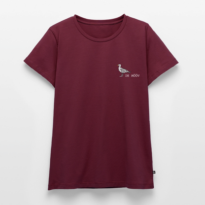 Damen Premium Bio T-Shirt - de Mööv (weiss) - Burgunderrot