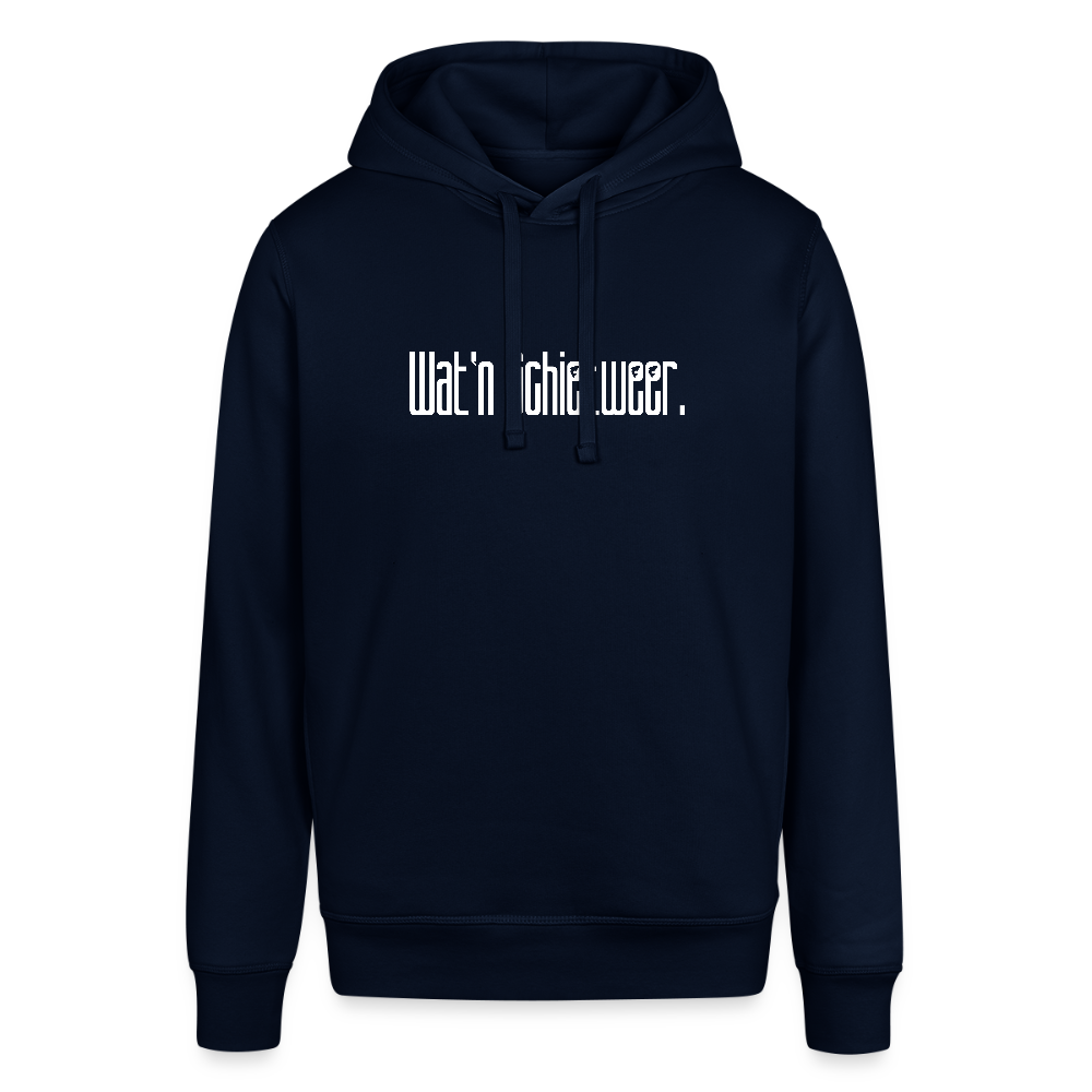 Unisex Bio-Hoodie - wat'n Schietweer (weiss) - Navy