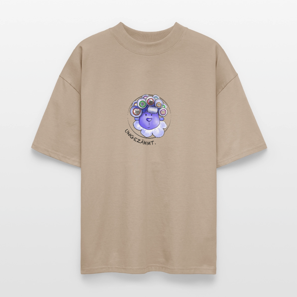 Unisex Oversized Bio T-Shirt - Schaf ungezähmt - Steingrau