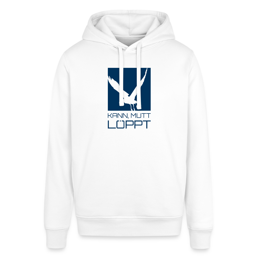 Unisex Bio-Hoodie - kann, mutt, löppt - Weiß