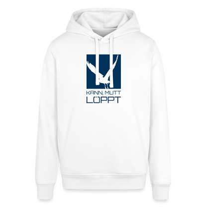 Unisex Bio-Hoodie - kann, mutt, löppt - Weiß