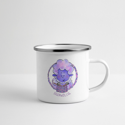 Emaille-Tasse - Eigenwollig - Weiß