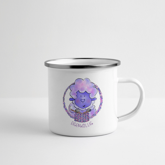 Emaille-Tasse - Eigenwollig - Weiß
