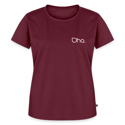 Oha (weiß) - Damen Premium Bio T-Shirt - Burgunderrot