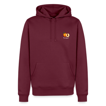 Herren Premium Hoodie - Plüschappel weiß - Burgunderrot
