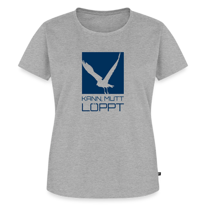 Damen Premium Bio T-Shirt - Kann, mutt, löppt - Grau meliert